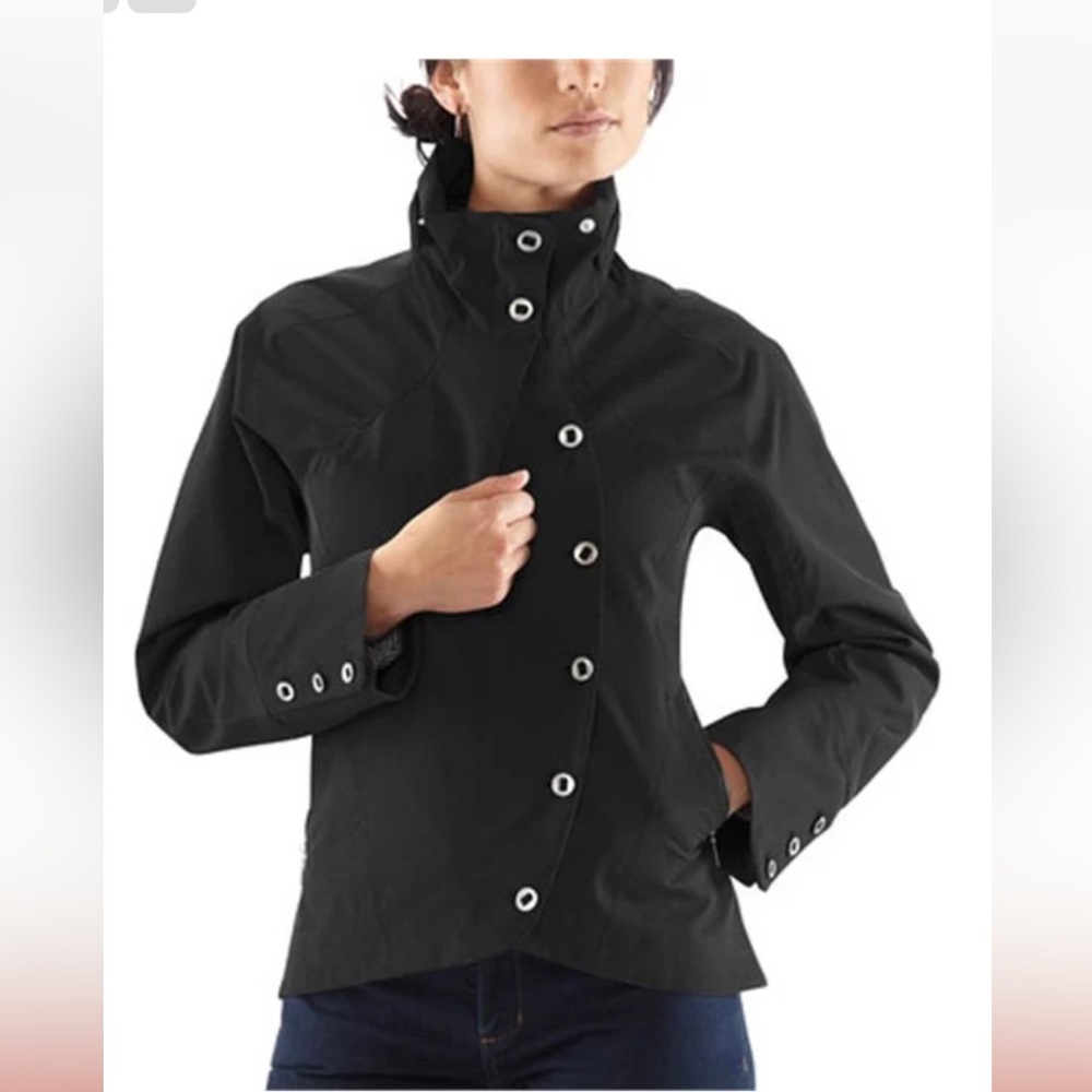 NAU weatherproof jacket with removable hood.